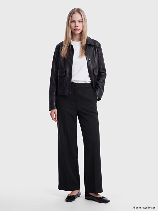 LCW Vision High Waist Wide Leg Women's Trousers