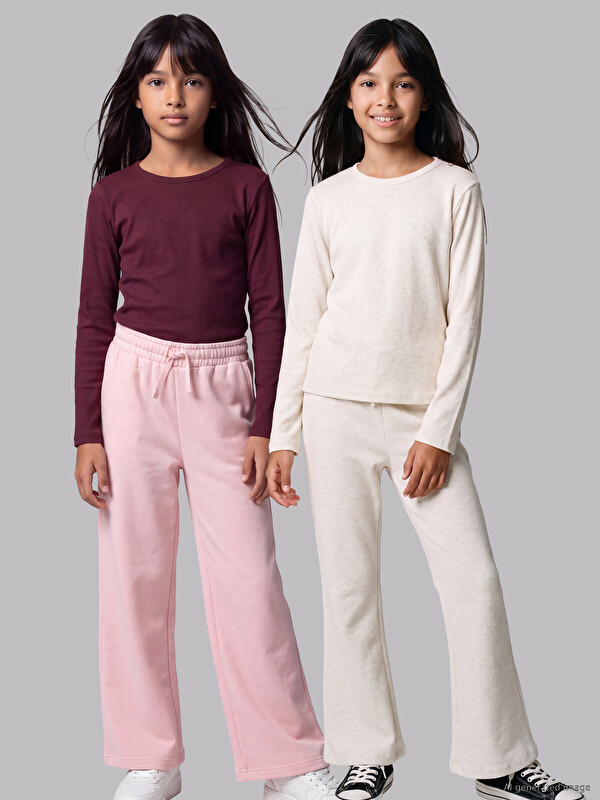 LCW Kids Thick Girls' Sweatpants 2 Pack