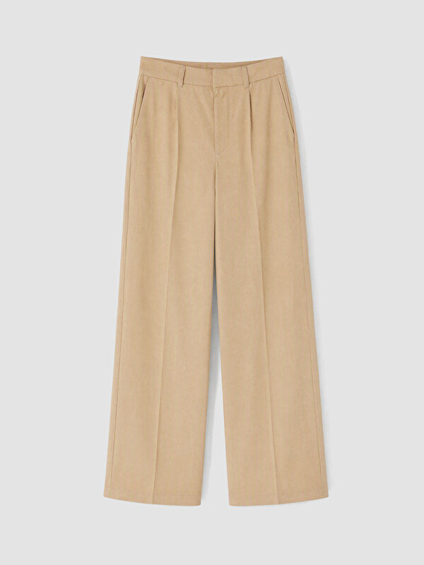 LCW Vision High Waist Pleated Women's Fabric Trousers