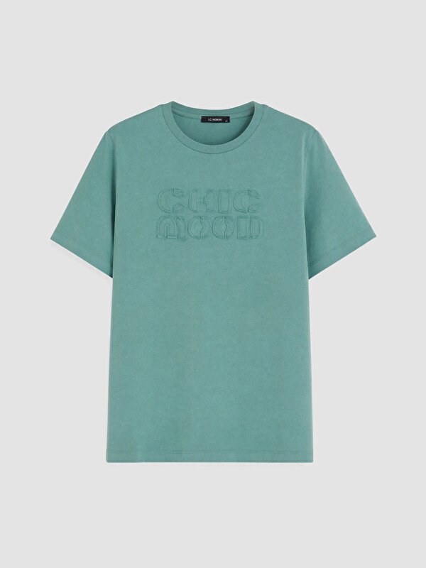LCW Curve T-shirt pambuku 100% madhësi plus për gra
