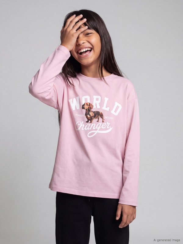 LCW Kids Baskılı Kız Çocuk Tişört