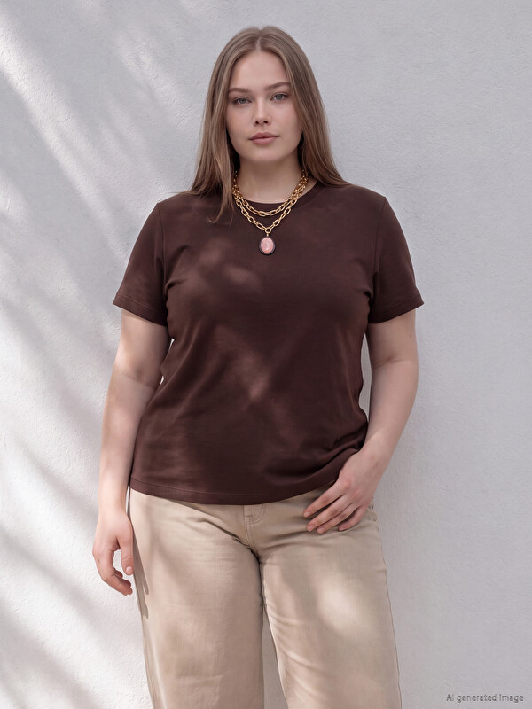 LCWAIKIKI Curve Plus Size Soft Touch Women's T-Shirt