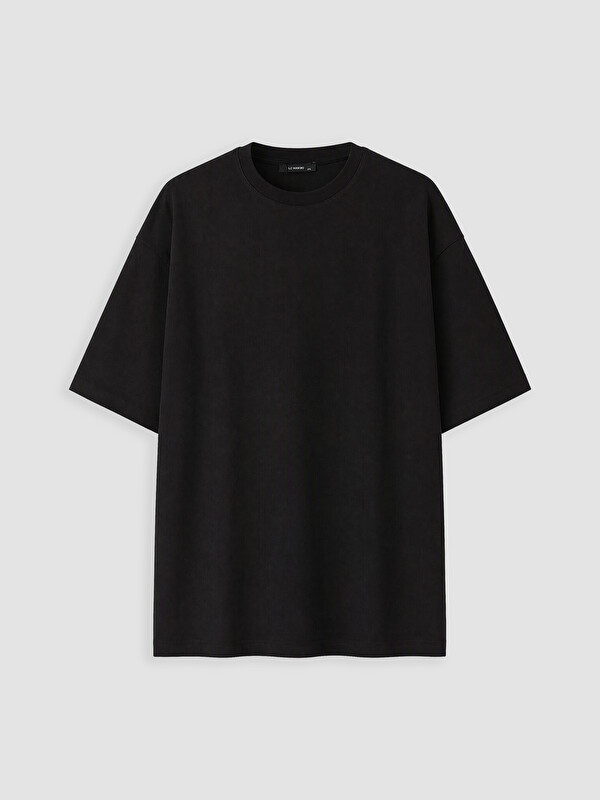 LCWAIKIKI Curve Femër E Zeze T-shirt
