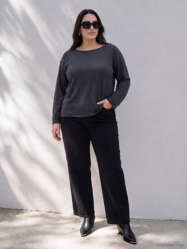 LCW Curve Blugi Drepți Plus Size pentru Femei