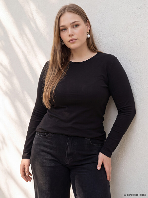 LCW Curve Büyük Beden Kadın Fitilli Body