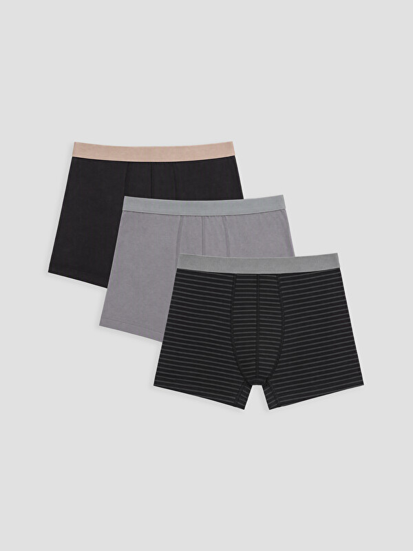 LC WAIKIKI Pamuklu Esnek Erkek Boxer 3'lü Paket