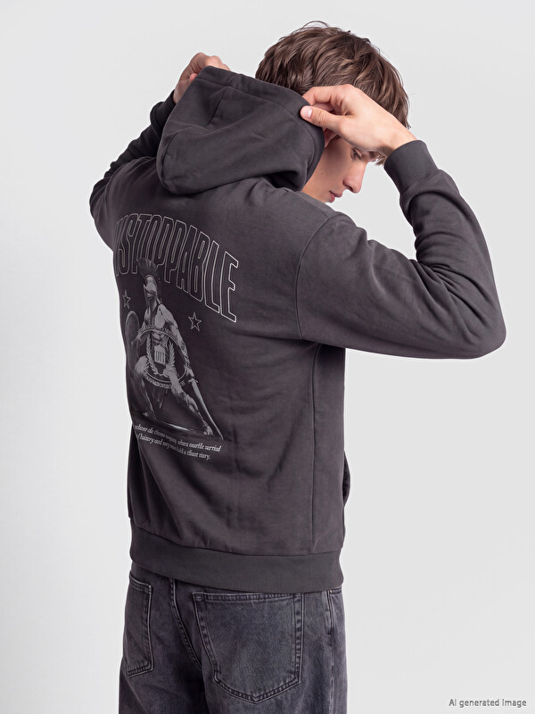 XSIDE Baskılı Erkek Hoodie
