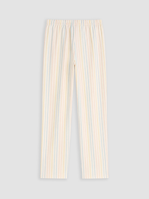 LCW Young Beli Lastikli Çizgili Kadın Pijama Altı
