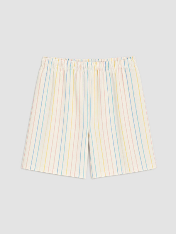LCW Young Beli Lastikli Çizgili Kadın Şort Pijama Altı