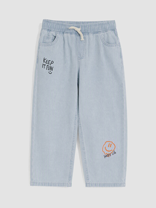 LCW Kids Baskılı Erkek Çocuk Jean Pantolon