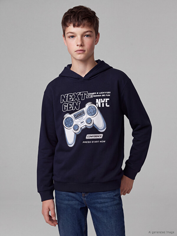LCW Kids Printed Boys' Thick Sweatshirt