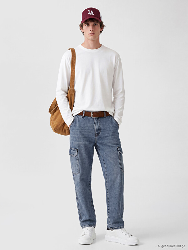 LCW Jeans Baggy Fit Erkek Kargo Jean Pantolon