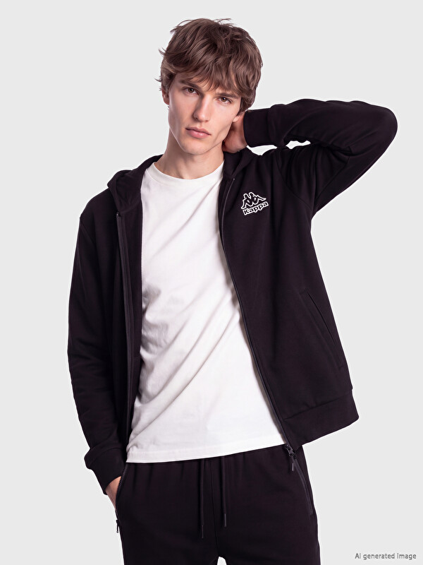Kappa LC WAIKIKI Kapüşonlu Erkek Fermuarlı Sweatshirt