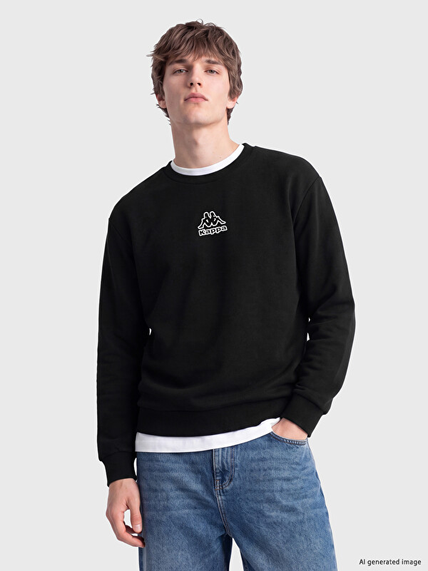 Kappa LC WAIKIKI Bisiklet Yaka Nakışlı Erkek Sweatshirt