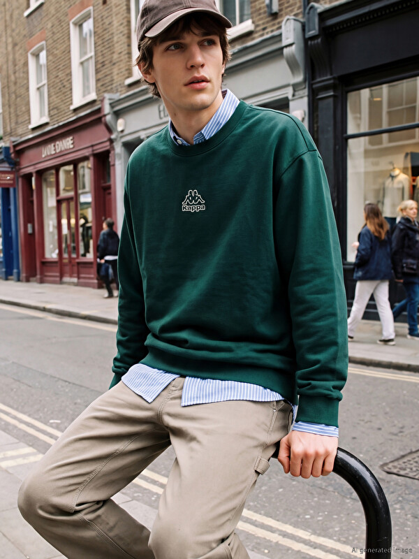 Kappa LC WAIKIKI Crew Neck Embroidered Men's Sweatshirt
