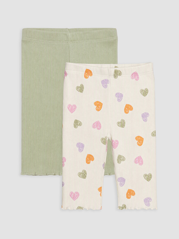 LCW baby Patterned Baby Girls' Leggings 2 Pack