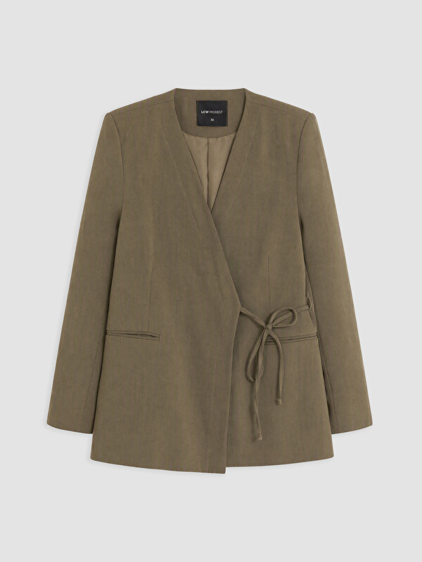 LCW Modest Kruvaze Yaka Bağlamalı Oversize Kadın Blazer Ceket
