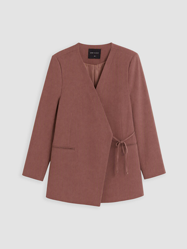 LCW Modest Kruvaze Yaka Bağlamalı Oversize Kadın Blazer Ceket