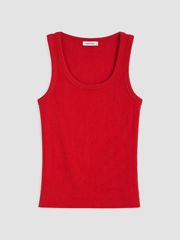 LCW Vision U Neck Women's Ribbed Tank Top