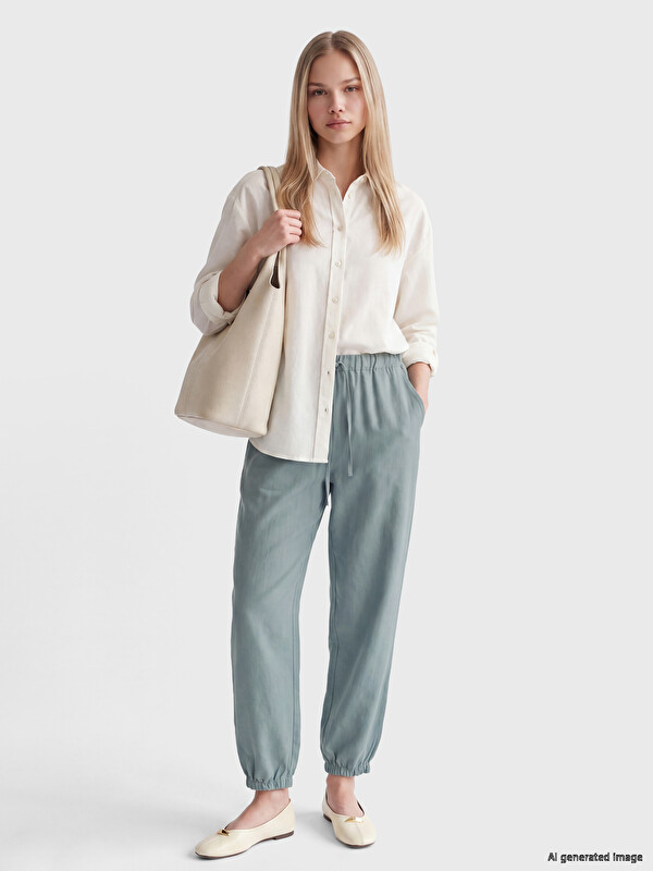 LCW Vision Beli Lastikli Kadın Jogger Pantolon