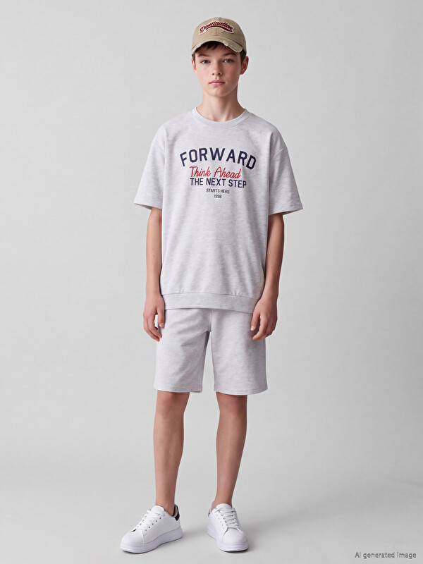 LCW Kids Set i stampuar me tekst për djem