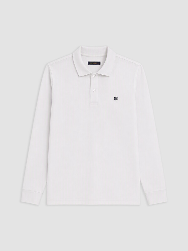 SOUTHBLUE Polo Yaka Nakışlı Erkek Sweatshirt