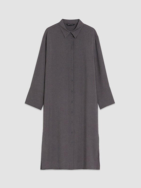LCW Modest Woman Anthracite Shirt Tunic