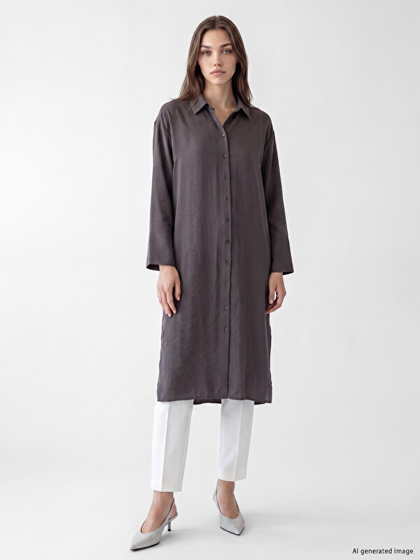 LCW Modest Modal Karışımlı Kadın Gömlek Tunik