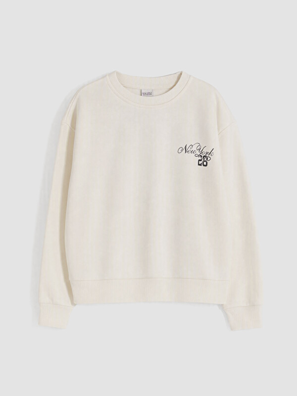 LCW Kids New York Baskılı Kız Çocuk Sweatshirt