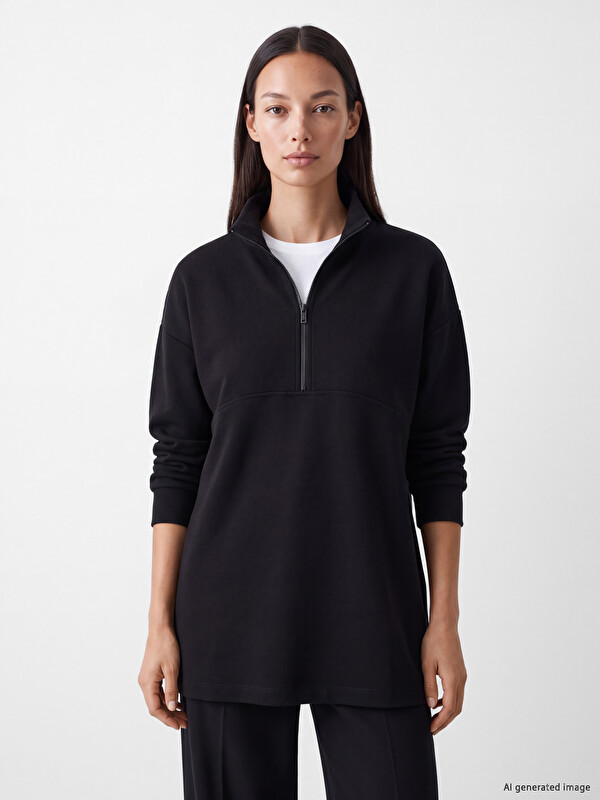 LC WAIKIKI Oversize Soft Touch Kadın Sweatshirt Tunik