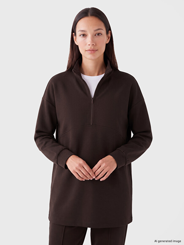 LC WAIKIKI Oversize Soft Touch Kadın Sweatshirt Tunik