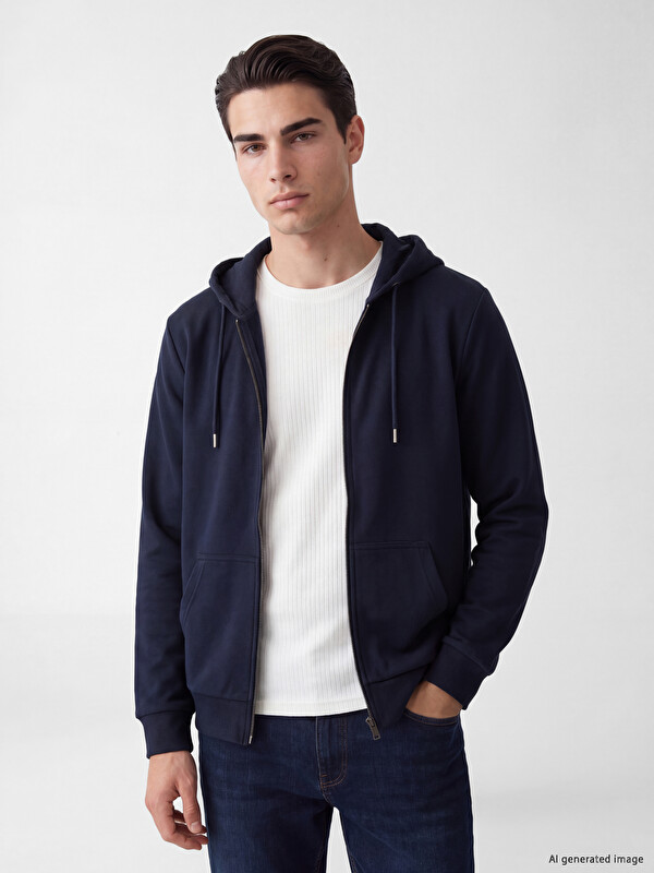 LCWAIKIKI Classic Hooded Men's Zip-Up Sweatshirt