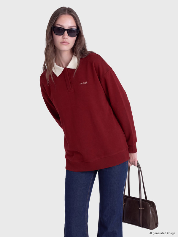 LCW Modest Baskılı Kadın Kalın Sweatshirt Tunik