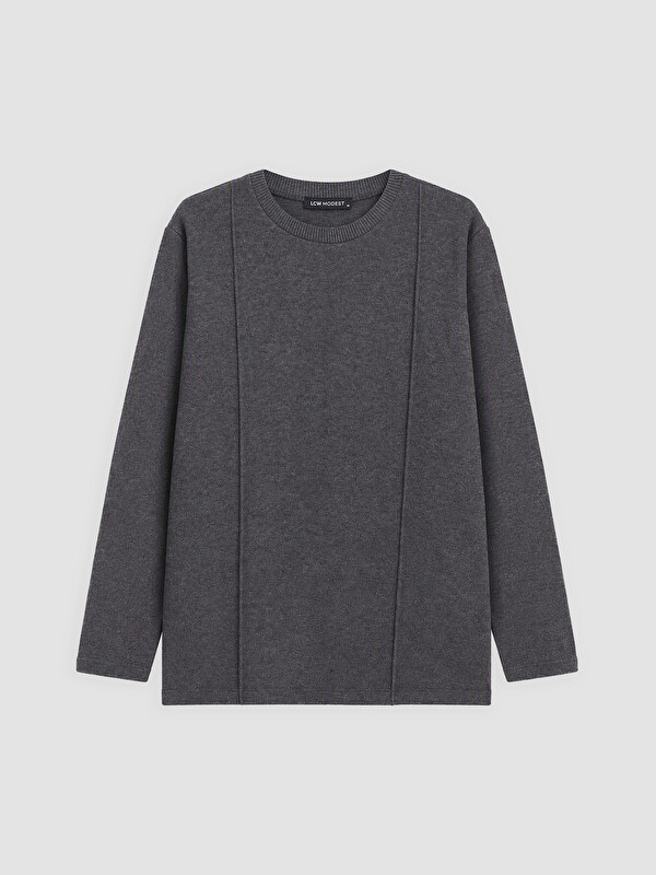 LCW Modest Woman Anthracite T-Shirt
