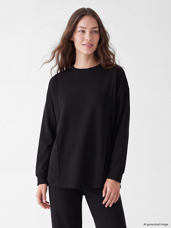 LCW Modest Soft Touch Kadın Sweatshirt Tunik