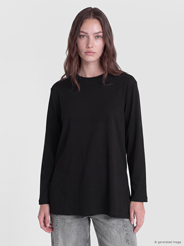 LCW Modest Soft Touch oversize ženska dukserica tunika