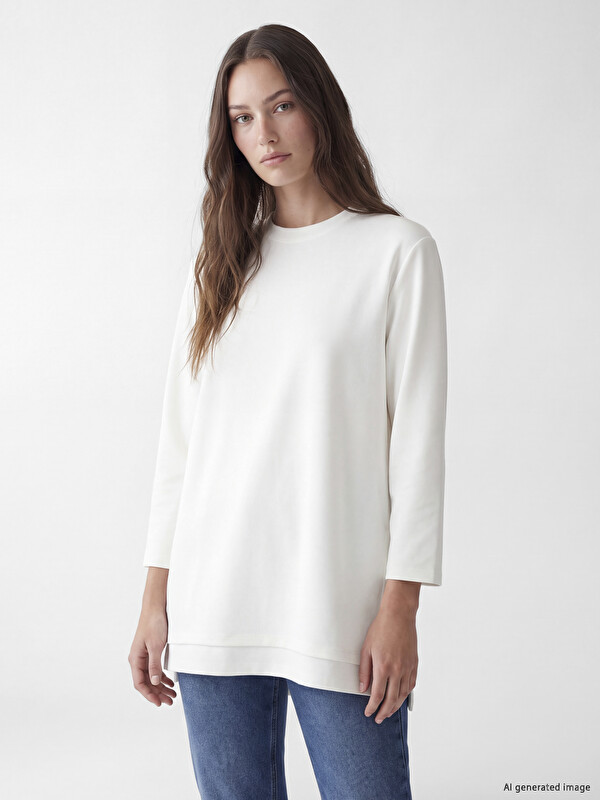 LCW Modest Soft Touch oversize tunika dukserica za Žene