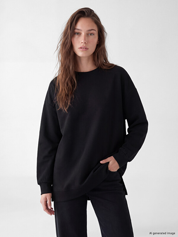 LCW Modest Soft Touch Kadın Sweatshirt Tunik