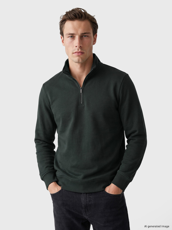 LCWAIKIKI Classic Mock Neck Men's Thick Sweatshirt