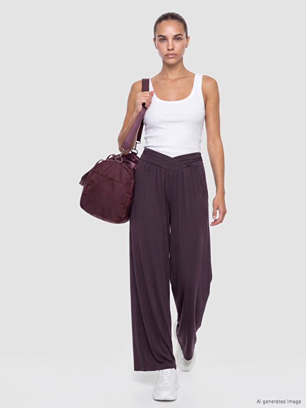 KOOR SPORT Beli Lastikli Geniş Paça Kadın Eşofman Altı