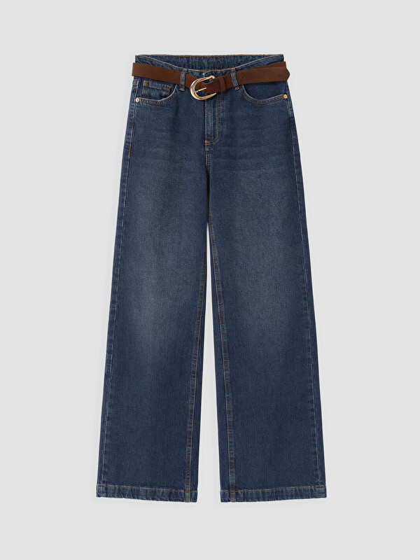 LCW Jeans Beli Kemerli Culotte Kadın Jean Pantolon