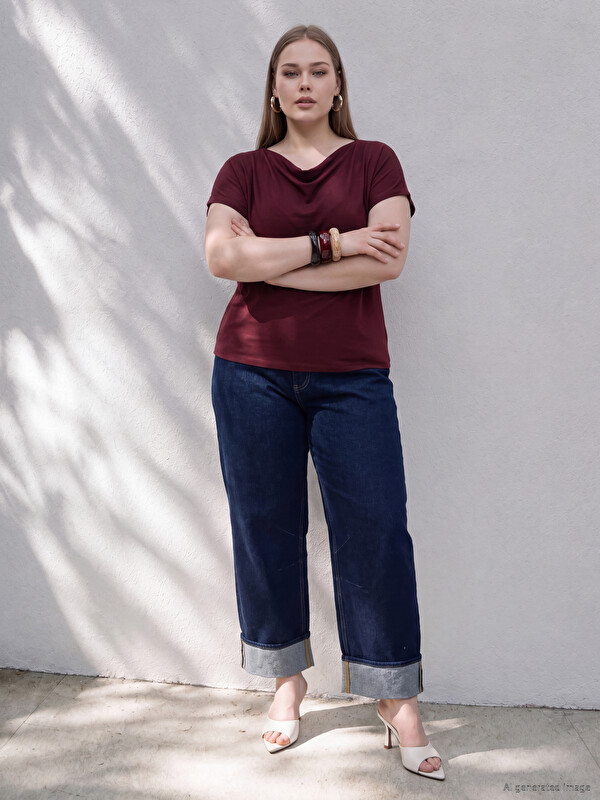Soulife Barrel Fit Kadın Jean Pantolon