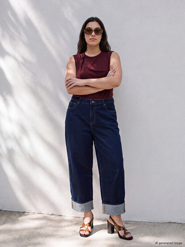 Soulife Barrel Fit Kadın Jean Pantolon