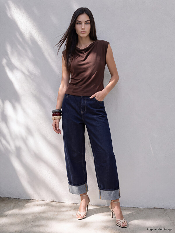 Soulife Barrel Fit Kadın Jean Pantolon