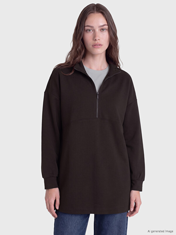 LCW Modest Soft Touch Women's Sweatshirt Tunic
