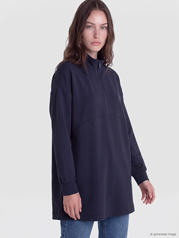 LCW Modest Soft Touch Kadın Sweatshirt Tunik
