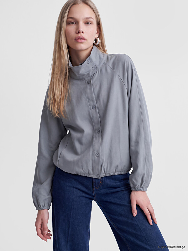LCW Vision Mock Neck Oversize Women's Jacket