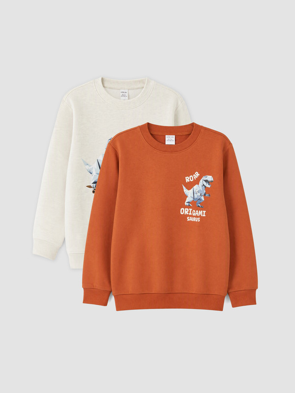 LCW Kids 2 Pack Printed Boys' Thick Sweatshirt