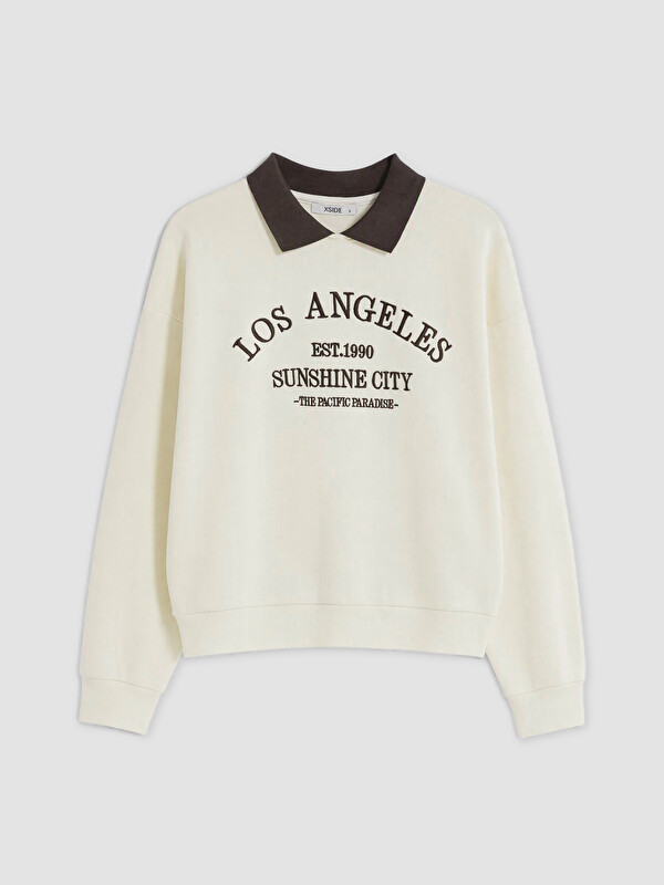 XSIDE Polo Collar Oversize Women's Thick Sweatshirt