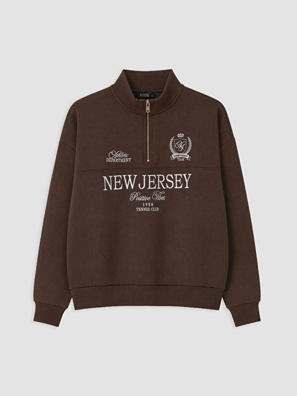 XSIDE Dik Yaka Oversize Kadın Kalın Sweatshirt
